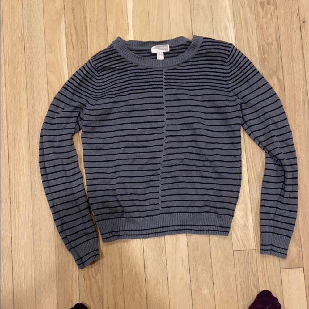 Grey striped sweater